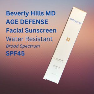 Beverly Hills MD Age Defense Facial Sunscreen NIB SPF 45 Water Resistant